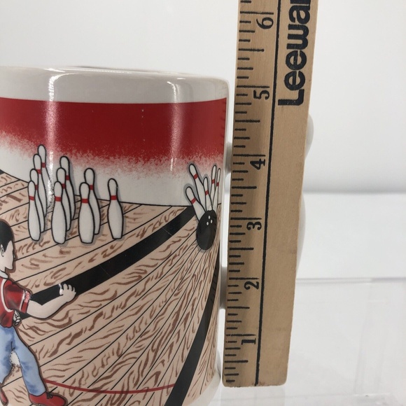 VTG Emson 3D Bowling Mug Stein Bowler Lane Pin Ball Handle Taiwan 5.25" *NO LID - Picture 11 of 12